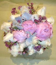 CODE 71988 - Wedding Bouquet of Peony Sarah and Roses